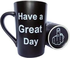 Funny Coffee Mug Have A Great Day Middle Finger Cup, 12 Oz -Kitchen Island Sale 41mr9Ov2tTL. AC 1