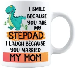 Fathers Day Mugs For Stepdad - Personalized Name I Smile Because Youre My Step Dad, Stepdad Mug From Stepdaughter On Birthday, Christmas Coffee Mug (11oz, White) -Kitchen Island Sale 41mtMrMkyKL. AC