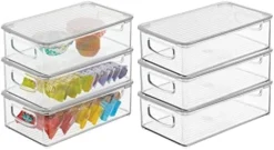 Plastic Pantry Storage Box Container With Lid And Built-In Handles - Organization For Flour, Cereal, Pasta, Rice, Or Food In Kitchen Cupboard, Ligne Collection, 6 Pack, Clear/Clear -Kitchen Island Sale 41myX5yst4L. AC