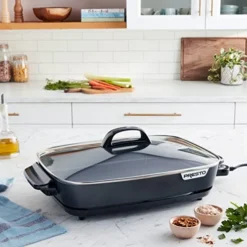 Presto 06858 Slimline Skillet With Glass Cover Electric, 16 Inch, Black -Kitchen Island Sale 41n58v7jHrL