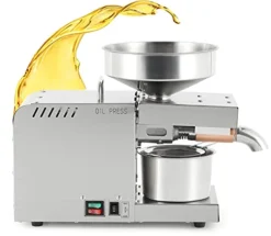 Oil Press Machine Automatic Oil Extractor With Dual Temperature Control, Cold/Hot Oil Expeller For Commercial Home Use Stainless Steel Electric Oil Press For Nuts Walnut Linseed Almond Rapeseed Sesame