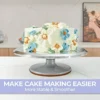 Cake Decorating Turntable Stand Kit - Ohuhu Rotating Baking Supplie Spinning Table Revolving Aluminium 12'' Turning Tools With 2 Icing Spatula 3 Comb Smoother Professional Lazy Susan