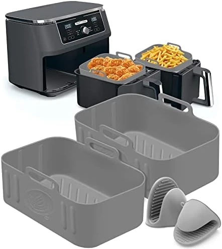 2 Pack Air Fryer Silicone Liners, Reusable Rectangle Food Grade Replacement Silicone Air Fryer Pot Insert Basket Accessories For Dual Ninja DZ201 DZ401 Instant Vortex 8 QT 10 QT Air Fryer Accessories 9 2 Pack Air Fryer Silicone Liners, Reusable Rectangle Food Grade Replacement Silicone Air Fryer Pot Insert Basket Accessories For Dual Ninja DZ201 DZ401 Instant Vortex 8 QT 10 QT Air Fryer Accessories - Image 9