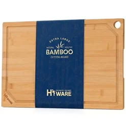 Iware Extra Large Bamboo Cutting Board For Kitchen, Heavy Duty Wood Cutting Boards With Juice Groove, 100% Organic Bamboo, Pre Oiled, 18" X 12"