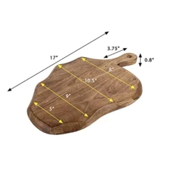 Wooden Cutting Board With Handle | Mango Wood Leaf Shape | Chopping, Prep, Serve Board | Charcuterie Platter - 17" X 10.5" -Kitchen Island Sale 41oiW5siGJL