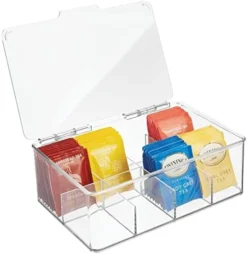 MDesign Plastic Stackable Tea Bag Organizer Storage Bin With Lid For Kitchen Cabinets, Countertops, Pantry - Container Holds Beverage Bags, Cups, Pods, Packets, Condiment Accessories - Clear 15 MDesign Plastic Stackable Tea Bag Organizer Storage Bin With Lid For Kitchen Cabinets, Countertops, Pantry - Container Holds Beverage Bags, Cups, Pods, Packets, Condiment Accessories - Clear -Kitchen Island Sale 41oxkZh7GbL. AC