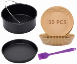 Ir Fryer Accessories, Includes 7 Inch Cake Barrel, Pizza Pan And 50Pcs Non-stick Disposable Air Fryer Liners Baking Paper, Silicone Basting Pastry Brush As Bonus (Purple) 11 Ir Fryer Accessories, Includes 7 Inch Cake Barrel, Pizza Pan And 50Pcs Non-stick Disposable Air Fryer Liners Baking Paper, Silicone Basting Pastry Brush As Bonus (Purple) -Kitchen Island Sale 41p535ss uL. AC