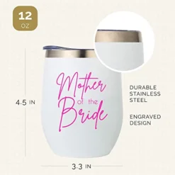 Mother Of The Bride Tumbler Stainless Steel 12oz Wine Tumbler With Lid And Straw! Great Mother Of The Bride Cup And Mother Cup -Kitchen Island Sale 41p5NclAOqL