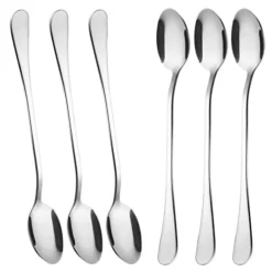 7.65 Inch Tea Spoon,Long-Handled Ice Tea Spoon, Ice Cream Spoon, Cocktail Spoon,Tea Spoons Stainless Steel,Coffee Spoons Set Of 6(Silver, 7.65inch)