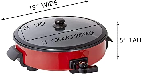 14-Inch Family Nonstick Electric Skillet - For Pizza, Burgers, Cookies, Fajitas, Breakfast & More (5Qt.) 4 14-Inch Family Nonstick Electric Skillet - For Pizza, Burgers, Cookies, Fajitas, Breakfast & More (5Qt.) - Image 4