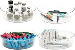 4 Pack Lazy Susan 11.5" Inch Turntable Organizer Organization Storage Container Bins Spice Rack Cabinet Rotating Condiment For Pantry Countertop Kitchen Vanity Bathroom Jewelry Holder Clear -Kitchen Island Sale 41pjjBj7pmL. AC