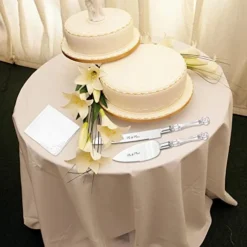 Set Of 3 Wedding Cake Cutting-Mr And Mrs Wedding Cake Knife Cake Pie Pastry Servers And White Lace Handkerchief,Cake Cutter And Server Set Perfect For Wedding,Birthday,Anniversary,Parties And Events -Kitchen Island Sale 41q5Dzxz2YL