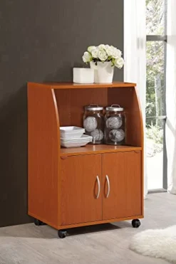 Mini Microwave Oven Cart (Color : Red)