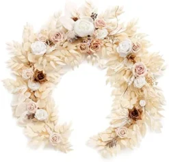 Eucalyptus Garland With Flowers 6FT，Table Runner With Flowers Handcrafted Wedding Centerpieces For Rehearsal Dinner Bridal Shower | Blush Powder Blue -Kitchen Island Sale 41qF UQP6BL. AC