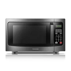 Toshiba OSHIBA EM131A5C-BS Countertop Microwave Ovens 1.2 Cu Ft, 12.4" Removable Turntable Smart Humidity Sensor 12 Auto Menus Mute Function ECO Mode Easy Clean Interior Black Color 1100W
