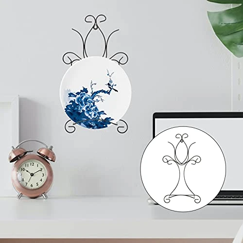 Dish Holder Black Metal Wall Mount Display Easel Horizontal Plate Rack Plate Hanger Plate Hanger Picture Frame Stand For Home Wall Hanging Decoration Ornament Black Style 1 Kids Bookshelf 4 Dish Holder Black Metal Wall Mount Display Easel Horizontal Plate Rack Plate Hanger Plate Hanger Picture Frame Stand For Home Wall Hanging Decoration Ornament Black Style 1 Kids Bookshelf - Image 4