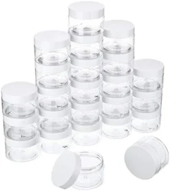 24 Pieces Empty Clear Plastic Jars With Lids Round Storage Containers Wide-Mouth For Beauty Product Cosmetic Cream Lotion Liquid Slime Butter Craft And Food (Black Lid, 2 Oz) -Kitchen Island Sale 41qvcE1 mGL. AC