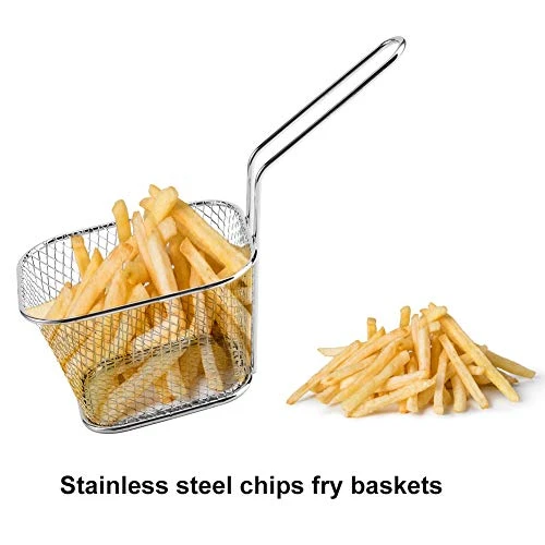 Fryer Basket For Chip 8 Pcs Stainless Steel Square Fries Basket For Fried Food, Chip Frying Serving Basket For Chips, Shrimps, Onion Rings, Kitchen Restaurant Cooking Tools 1 Fryer Basket For Chip 8 Pcs Stainless Steel Square Fries Basket For Fried Food, Chip Frying Serving Basket For Chips, Shrimps, Onion Rings, Kitchen Restaurant Cooking Tools