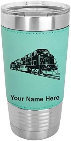 20oz Vacuum Insulated Tumbler Mug, Freight Train, Personalized Engraving Included (Faux Leather, Rustic) -Kitchen Island Sale 41qyAjiKlNL. AC