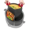 Low Cooker Divider Liner, VOVIOSDE Reuable Silicone Divider Insert For 6-7 QT Crock Pot With Anti-heated Clips, 3 Meals Cooked At Once, Time Saving, A Must Have Accessories Cooking Liner, BPA Free