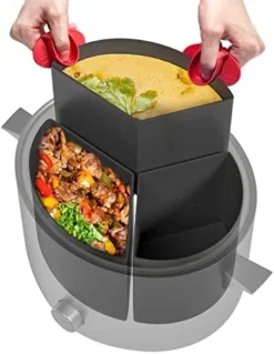 Low Cooker Divider Liner, VOVIOSDE Reuable Silicone Divider Insert For 6-7 QT Crock Pot With Anti-heated Clips, 3 Meals Cooked At Once, Time Saving, A Must Have Accessories Cooking Liner, BPA Free -Kitchen Island Sale 41r5Ms2TuVL. AC