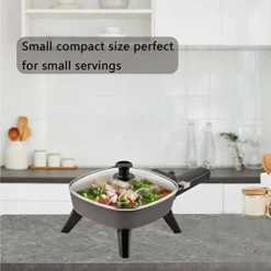 Small Electric Skillet - With Temperature Control Serves 1 To 2 People (6 Inch)