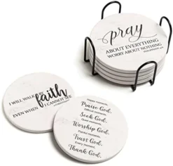 Coasters For Drinks With Bible Verses, Set Of 6 Absorbent Drinks Coasters With Holder Ceramic Drink Coaster With Cork Backing For Table Protection, Christian Coasters, Christian Gifts 16 Coasters For Drinks With Bible Verses, Set Of 6 Absorbent Drinks Coasters With Holder Ceramic Drink Coaster With Cork Backing For Table Protection, Christian Coasters, Christian Gifts -Kitchen Island Sale 41rARaVtwqL. AC