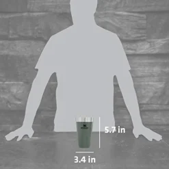 Stanley Adventure Inulsated Stacking Beer Pint Glass, 16oz Stainless Steel Double Wall Rugged Metal Drinking Tumbler (Hammertone Green) -Kitchen Island Sale 41rFODM88TL