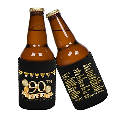 90th Birthday Can Cooler Sleeves Pack Of 12- 1933 Sign -90th Anniversary Decorations - Dirty 90th Birthday Party Supplies - Black And Gold Ninetieth Birthday Cup Coolers 3 90th Birthday Can Cooler Sleeves Pack Of 12- 1933 Sign -90th Anniversary Decorations - Dirty 90th Birthday Party Supplies - Black And Gold Ninetieth Birthday Cup Coolers - Image 3
