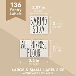 136 Pantry Labels For Food Containers, Preprinted Clear Kitchen Food Labels For Organizing Storage Canisters & Jars, Black All Caps + Numbers Stickers (Water Resistant) -Kitchen Island Sale 41rhWNk2GqL