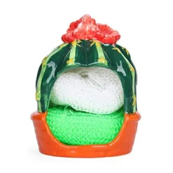 Ceramic Kitchen Scrubby Sponge Holder, Art Cactus Collection, Adorable Home & Kitchen Decor