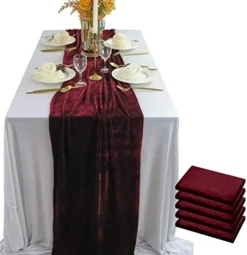 OME Velvet Table Runner, 10ft Luxurious Wedding Reception Decorations Soft Velvet Fabric Table Linen Overlay For Party (20 X 120 Inch, Gold) -Kitchen Island Sale 41rx3RJR4mL. AC