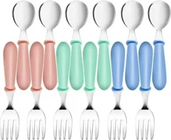 12PCS Toddler Forks Toddler Utensils,Stainless Steel Baby Forks,Kids Silverware Children's Cutlery Set For Self Feeding,BPA Free Kids Flatware Metal Forks For Boys Girls Safe Dining(Mixcolor 12 Forks) 15 12PCS Toddler Forks Toddler Utensils,Stainless Steel Baby Forks,Kids Silverware Children's Cutlery Set For Self Feeding,BPA Free Kids Flatware Metal Forks For Boys Girls Safe Dining(Mixcolor 12 Forks) -Kitchen Island Sale 41s5XdhckWL. AC