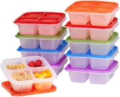 ® - Bento Snack Boxes - Reusable 4-Compartment Food Containers For School, Work And Travel, Set Of 4, Brights -Kitchen Island Sale 41sCvpzjiCS. AC