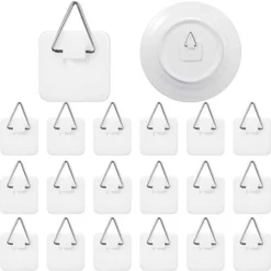 Invisible Adhesive Plate Hanger Vertical Plate Holders For Plate Pictures Wall Art Decor Supplies, 1.25 Inch (40 Pieces)