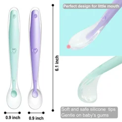 Baby Fresh Fruit Food Feeder Pacifier Teether (3 Pack) |Food Dispensing Spoon (1 Pack)| Food Grade Soft Safe BPA-Free Silicone Pouches (3 Extra)|Soft Spoons (2 Pack) -Kitchen Island Sale 41sIiJ318vL