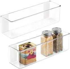 BPA-Free Plastic Pantry And Kitchen Storage, Freezer And Fridge Organizer Bin With Easy Grip Handles – 16” X 8” X 3”, Clear -Kitchen Island Sale 41sd7uHioL. AC