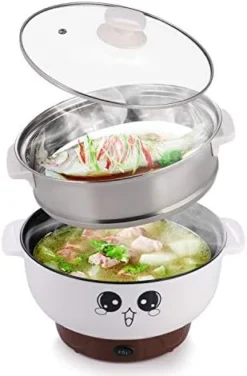 4-in-1 Multifunction Electric Cooker Skillet Wok Electric Hot Pot For Cook Rice Fried Noodles Stew Soup Steamed Fish Boiled Egg Small Non-stick With Lid (2.3L, Without Steamer) -Kitchen Island Sale 41sfNMDMJEL. AC 3