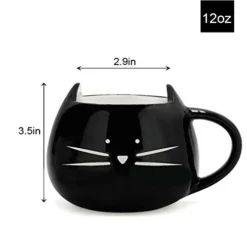 Cute Ceramic Cat Coffee Mug 12 Oz Cat Lovers Kitty Tea Mugs Gifts For Women Girls Black -Kitchen Island Sale 41sn8WblxZL