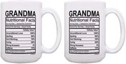 Mothers Day Gifts For Grandma Nutritional Facts Label Funny Gifts For Grandma Gag Gift Coffee Mug Tea Cup White -Kitchen Island Sale 41srVCYRKeL. AC