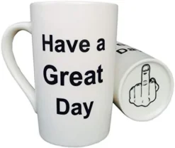Funny Coffee Mug Have A Great Day Middle Finger Cup, 12 Oz -Kitchen Island Sale 41t1k8z3jlL. AC
