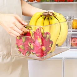 Clear Plastic Storage Bins, Pack Of 4, Fridge Storage Containers, Pantry Organizer With Handles, For Kitchen, Countertops, Cabinets Organization, BPA Free -Kitchen Island Sale 41tHwhIGhtL