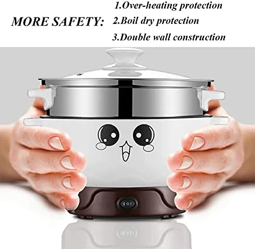 110 V,4 In 1 Multifunction Electric Skillet,Non-Stick Hot Pot,Stainless Steel Rice Cooker/Noodle Cooker,Portable Frying Pan & Roaster,Mini Stockpot With Lid. 6 110 V,4 In 1 Multifunction Electric Skillet,Non-Stick Hot Pot,Stainless Steel Rice Cooker/Noodle Cooker,Portable Frying Pan & Roaster,Mini Stockpot With Lid. - Image 6