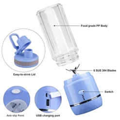 Portable Personal Size Blender, Smoothies And Shakes Blender Mini Shakes Juicer Cup USB Rechargeable Handheld Fruit Machine (2 Juicing Cups) 6 Portable Personal Size Blender, Smoothies And Shakes Blender Mini Shakes Juicer Cup USB Rechargeable Handheld Fruit Machine (2 Juicing Cups) -Kitchen Island Sale 41tgeI3i04L