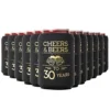 Cheers And Beers To 30 Years Can Coolers, 30th Birthday Party Coolies, Set Of 12, Black And Gold Can Coolers, Perfect For Birthday Parties, Birthday Decorations…
