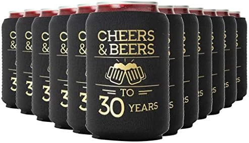 Cheers And Beers To 30 Years Can Coolers, 30th Birthday Party Coolies, Set Of 12, Black And Gold Can Coolers, Perfect For Birthday Parties, Birthday Decorations… 7 Cheers And Beers To 30 Years Can Coolers, 30th Birthday Party Coolies, Set Of 12, Black And Gold Can Coolers, Perfect For Birthday Parties, Birthday Decorations… - Image 7