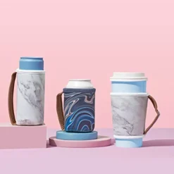 Tall Can Cuff Covers Reusable Insulator With Handle: Neoprene Can Coosies With Insulated Sleeves For Soda, Water Bottle, Beer, Other 16 Oz Tall Can Beverages (Sunflower Tie Dye, Tall 16oz) -Kitchen Island Sale 41uOGKkovuL