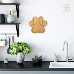 Paw Shaped Bamboo Serving And Cutting Board, 11" X 10", Natural -Kitchen Island Sale 41uPidzCzFL