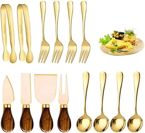 14 Pcs Cheese Spreader Set, Stainless Steel Butter Knife, Mini Tongs, Serving Spoon And Fork, Used For Cheese Spreader Knives For Cheese, Butter, Jam 9 14 Pcs Cheese Spreader Set, Stainless Steel Butter Knife, Mini Tongs, Serving Spoon And Fork, Used For Cheese Spreader Knives For Cheese, Butter, Jam - Image 9