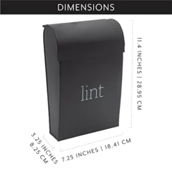 AuldHome Enamelware Lint Holder Bin (Black); Modern Farmhouse Laundry Room Decor -Kitchen Island Sale 41ufh0zlquL
